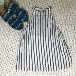 NWT White & Blue Stripe Sleeveless Halter Top